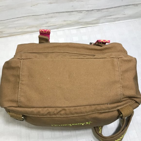 American Girl Doll Leah Clark Brown Canvas Messenger Bag Backpack Brown Canvas - Picture 9 of 16